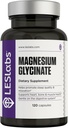 LES Labs Magnésium Glycinate – Soutient le sommeil reposant, la santé cardiaque, le soulagement du stress, le métabolisme, la fonction nerveuse et musculaire, doux sur le système digestif – Supplément non OGM – 120 capsules