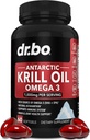 Huile de krill Omega 3 500mg - Huile de krill antarctique 1000mg Capsules de softgels EPA, DHA, Astaxanthine, Phospholipides - Suppléments Omega 3 acides gras, Suppléments naturels purs pour les femmes et les hommes - 60 Softgels