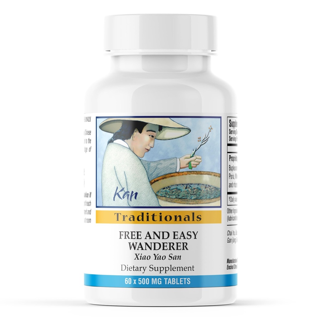 Kan Herb Company Free and Easy Wanderer Tablets – Traditional Chinese Herbal Blend with Bupleurum & Dong Quai to Support Liver Qi Balance & Digestive Harmony, Xiao Yao San Formula, 60 Tablets