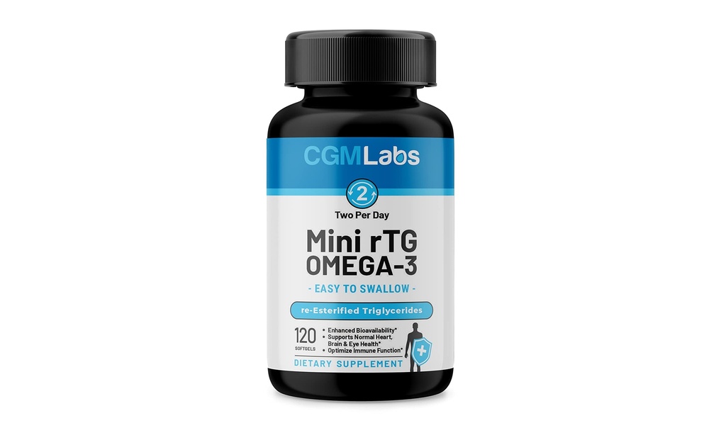 rTG Omega-3 Fish Oil – 960 mg EPA & DHA per Serving | Burpless, High-Absorption Re-Esterified Triglyceride from Wild-Caught Anchovy | 120 Softgels