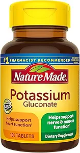 Nature Made Potassium Gluconate 550mg, 100 Tablets (Pack of 2)