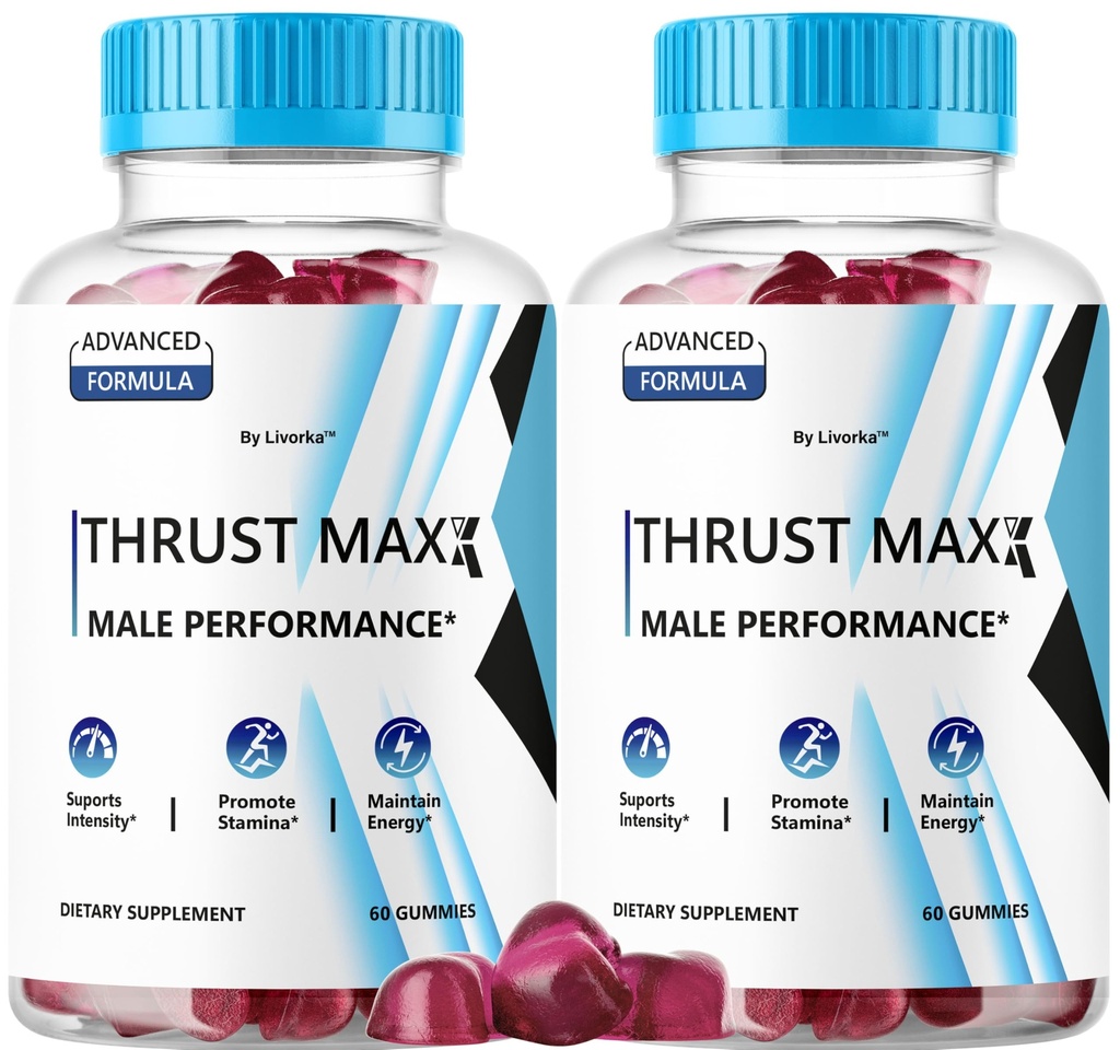 (2 Pack) Thrust Maxx Gummies - Official ThrustMaxx for Men Supplement Support, Premium Thrust Master Advanced Formula Performance and Energy, Thrust Max All Natural Gummy, 120 Gummies for 2 Months