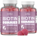 NEW AGE Biotin Gummies – Hair, Skin & Nails Gummies – 10,000 mcg - Non-GMO Supplement for Women, Men - Made in USA -120 Count