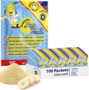 Prébiotique Nana Flakes 100% pur Banana Flakes Alimentation médicale en poudre, diminution de l'apport de graisse et remède naturel pour la diarrhée et la brûlure du coeur - Grande source de protéines et fibre - Un seul service (100 paquets)