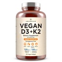 AMANDEAN Vitamine végétalienne D3 K2. 5000 iu de l'algue. MK-7. 120 Softgels. Mélange d'huile de coco biologique pour l'humeur, les os, le coeur, la santé immunitaire (paquetage mai Vary)