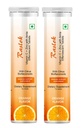 Raslok Vitamin C & Zinc Effervescent Tablets with Amla 1000mg, Immune Support, Citrus Bioflavonoids, Antioxidant, Orange Flavor, 40 Tablets