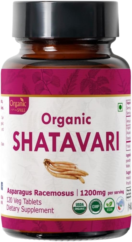 Shatavari 120 Tablets | Asparagus Racemosus (Shatavari) | USDA Organic Certified | Supports Women’s Health and Immune System | Dietary Supplement 120tab