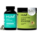 HUM Flatter Me GLP-1 Fiber Daily Cleanse Detox Bundle – Appetite Control, Bloating Relief, Clear Skin, Gut Health & Natural Detox with Zinc, Spirulina & Herbs for Women & Men