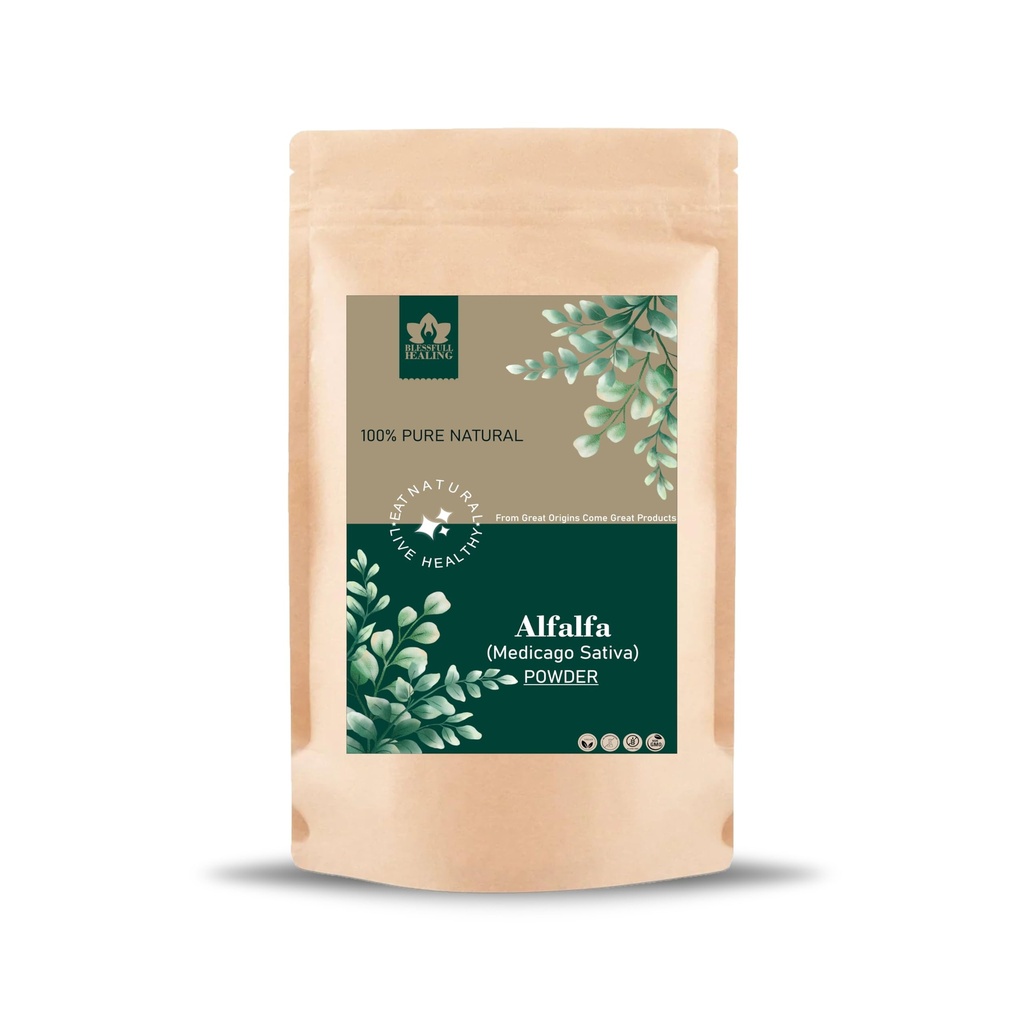 Blessfull Healing Alfalfa(Medicago Sativa) Powder 100% Pure Natural 100 Gram / 3.52 oz