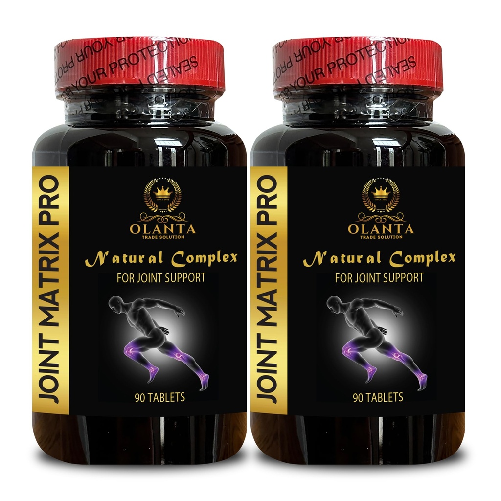 Joint Matrix PRO Natural Complex - Complete Joint Formula, Alfalfa Capsules, Thiamine B1 Supplement, Flexibility and Balance for Seniors - 2 Bottles 180 Tablets