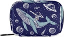 Galaxy Whale Astronaut Pill Box 7 Day Pill Case Travel Pill Organizer Bag avec zipper Portable Weekly Case Taille compacte pour le support de supplément de vitamine