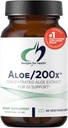 Designs for Health Aloe/200x - 200mg Extrait d'Aloe Vera - Supplément de feuille d'Aloe hautement concentré pour support GI - Pilules végétales non OGM (60 capsules)