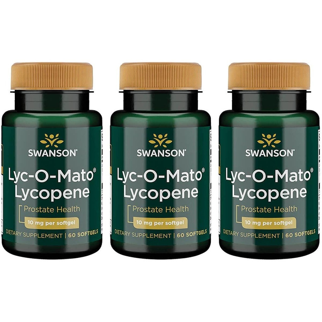 Swanson Lyc-O-Mato Lycopène 10 Milligrammes 60 gels (3 Pack)