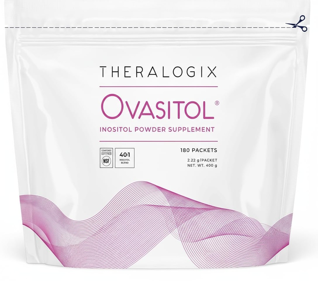 Theralogix Inositol Inositol Powder Packets - 90 jours d'approvisionnement - Myo-Inositol & D-Chiro Inositol pour l'équilibre hormonal et le soutien de la fonction ovarienne* - Certifié NSF - 180 packets