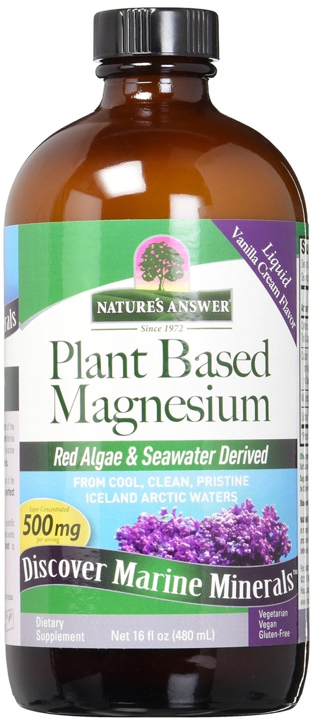 Réponse de la nature Magnésium liquide à base marine 16-Ounces de complexe multi-minéraux de fournitures 72 Traces Minéraux de minéraux de pas d'arômes artificiels ou de conservateurs