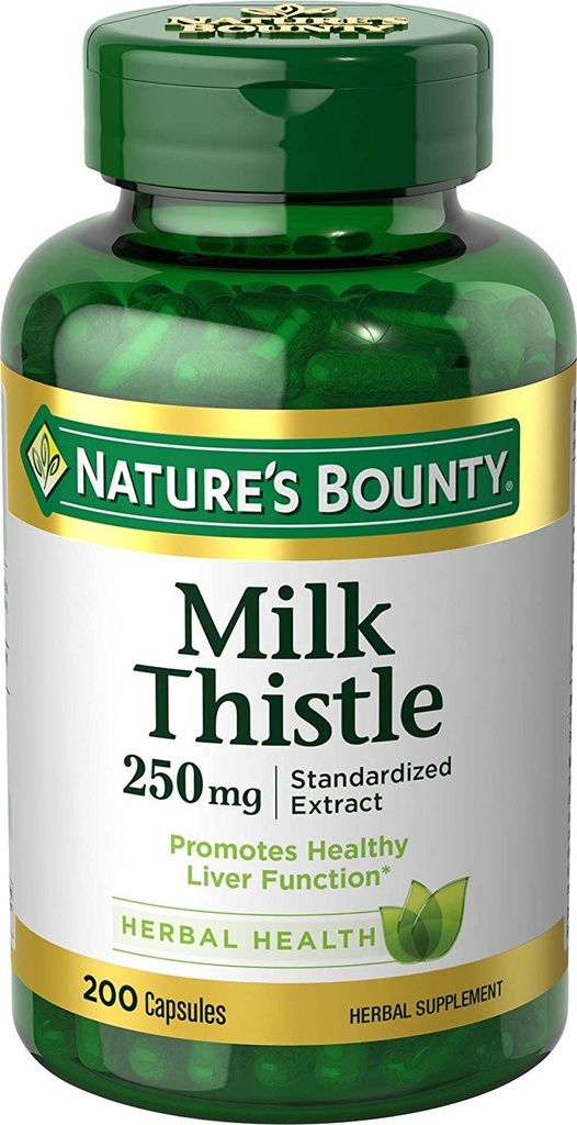 Thistle de lait de la nature 250 mg Capsules 200 ea