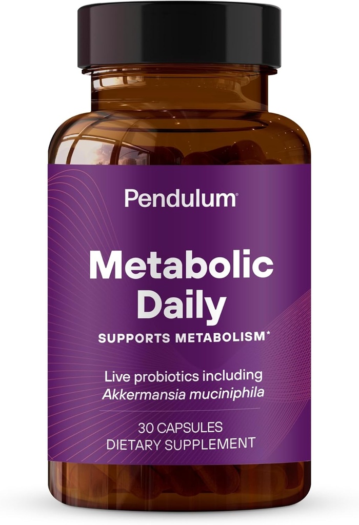 Pendulum Metabolic Daily - Probiotique multi-train avec Akkermansia muciniphila pour soutenir le métabolisme et maintenir les niveaux d'énergie - pour les femmes et les hommes - 30 capsules (1 pack)