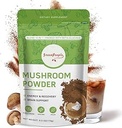 GREENPEOPLE Poudre de champignons Supplément de champignons - 10-en-1 Champignons Lions Mane Poudre avec Reishi/Cordyceps/Chaga/Turquie Tail/Maitake/Complex pour la fonction cognitive et le soutien immunitaire 60 portions