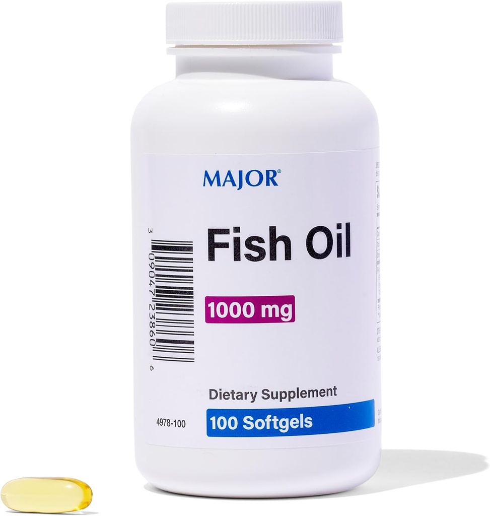 MAJOR Omega-3 Fish Oil - Fish Oil Supplement 1000mg - 100 Softgels (1-Pack)