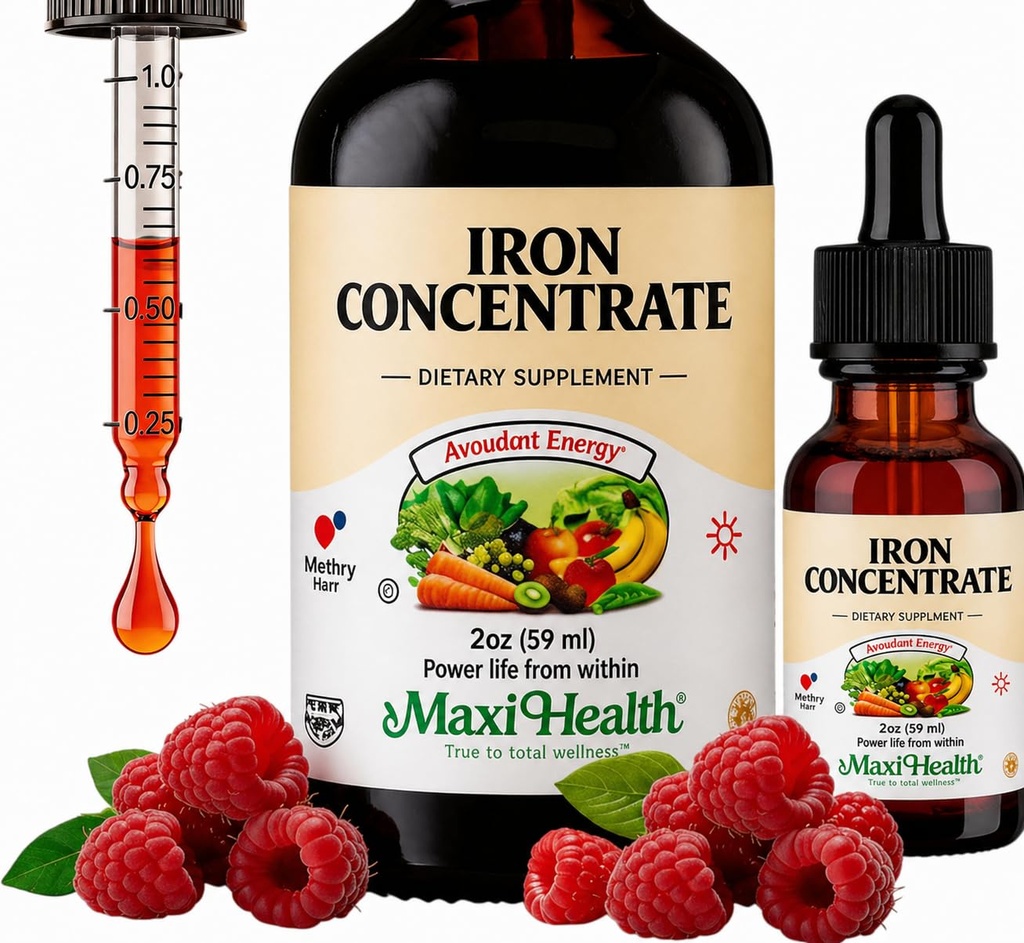 Maxi supplément de fer pour la santé 15mg par ML – Augmenter l'énergie et les niveaux de sang sans nausée ou constipation – gouttes de fer liquides pour les hommes, les femmes et les enfants – 2 oz (2 oz, 2 pack)