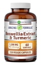 Amazing Formulas Boswellia Extract & Turmeric 1200mg Per Serving Supplement | Veggie Capsules | Non-GMO | Gluten Free | Made in USA | Suitable for Vegetarians (120)