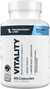 Labs transparent Vitality Testostérone Booster - Supplément testostérone pour les hommes avec Ashwagandha KSM-66, PrimaVie Shilajit Extract, & DIM pour soutenir la vitalité, & Biodisponible Testostérone - 60 Compte