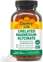 Pays Vie Chélaté Magnésium Glycinate 400mg, 90 comprimés, certifié sans gluten, certifié végétalien, certifié halal, non-OGM vérifié