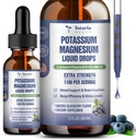 (2 boîtes) Potassium supplément de magnésium gouttes liquides - 200mg Potassium et 600mg Triple complexe de magnésium glycinate liquide huile haute absorption Potasio soutien os, muscles, crampes de jambes