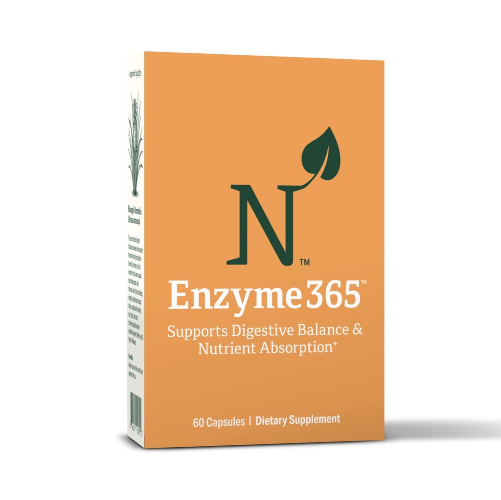 Enzyme 365 Advanced Digestive Enzymes Supplement with 17 Enzymes & Soothing Herbs | Supports Digestion, Reduces Bloating & Gas, Boosts Nutrient Absorption & Energy | 30 Servings