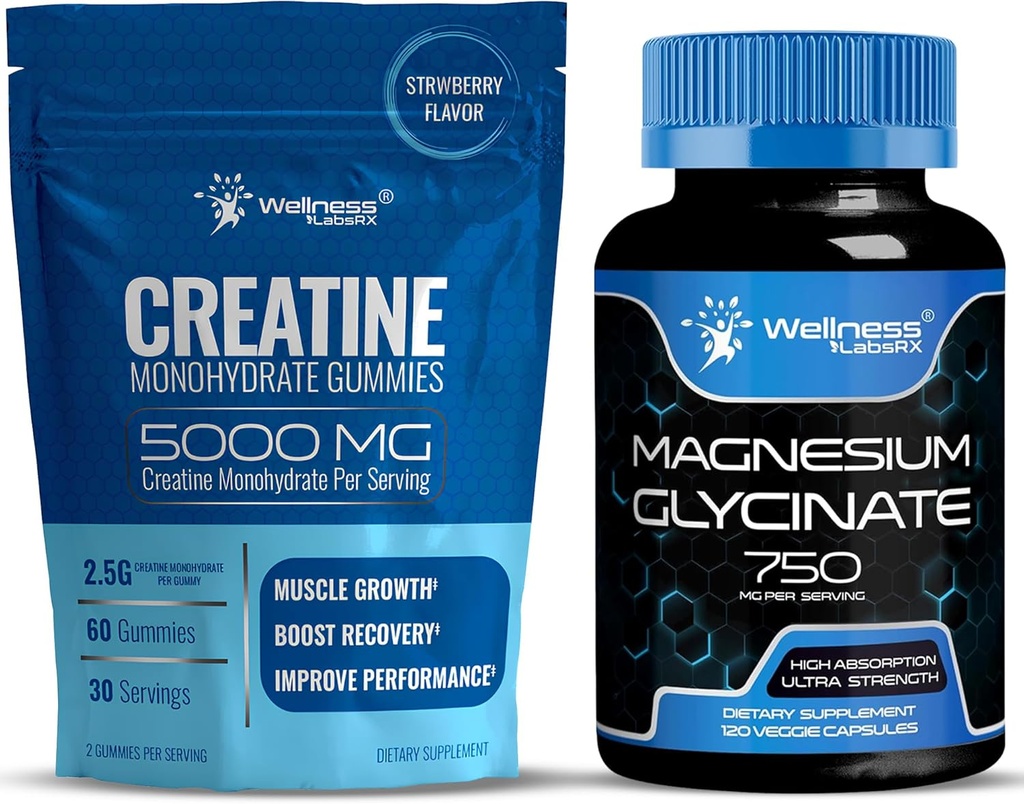 Creatine Gummies with Magnesium Glycinate Capsules