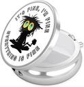 Boîte à pilules Nipichsha, petit étui à pilules pour la Purse & Pocket, Mignon organisateur de médecine de voyage, porte-conteneur de médicament portable pour tenir les vitamines, médicaments, huile de poisson et supplément, chat noir drôle
