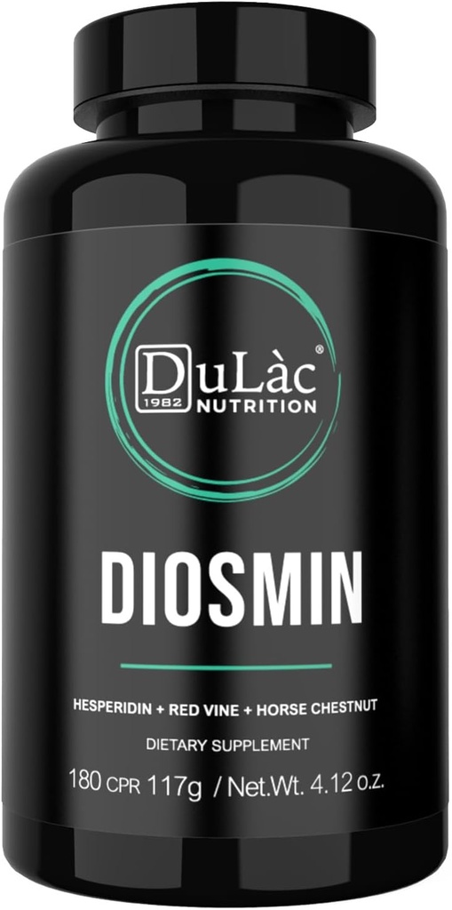 Dulàc - Diosmin Hespéridin 1000mg Complément diététique 180 comprimés, enrichis d'extrait de châtaigne de cheval et de bouleaux