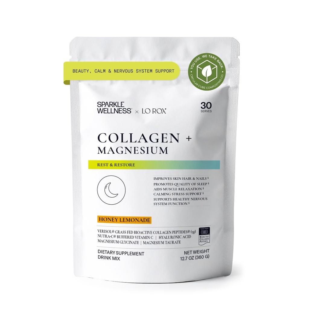 Collagène Magnésium Repos + Restaure (Lémonade de miel) [30 portions]