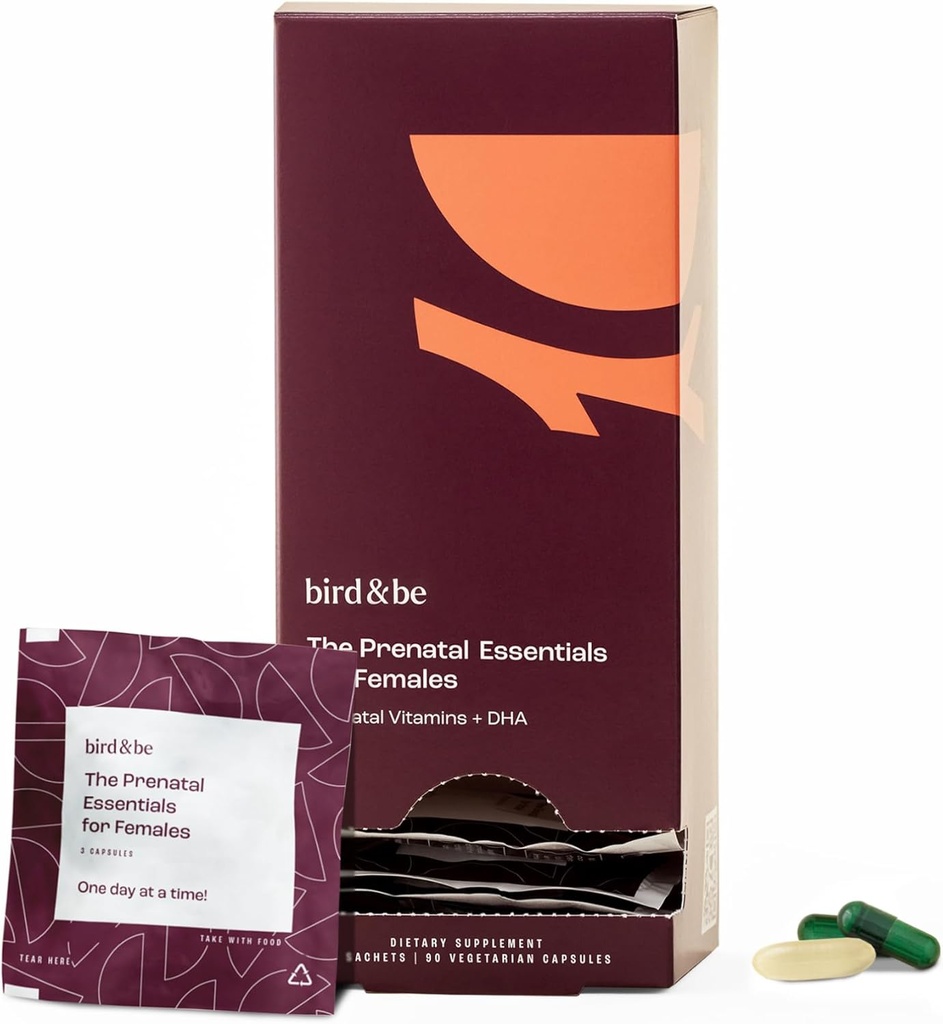 L'essentiel prénatal pour les femmes - Vitamines à l'appui de la grossesse - acide folique, folate méthylé, DHA (Omega-3), Choline et plus - 30 jours