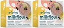 UpSpring Milkflow Immune Support Breastfeeding Supplement Drink Mix Fenugreek-Free, Moringa | Elderberry Lemonade Flavor | Lactation Supplement to Support Breast Milk Supply | 2 Pack