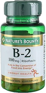 Nature's Bounty Vitamin B-2 100 mg, 100 Tablets (Pack of 6)