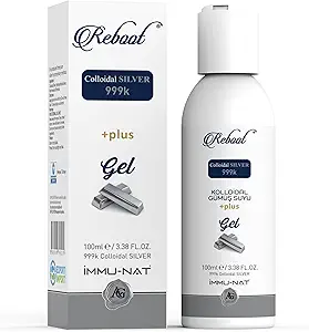 Reboot Colloidal Silver Gel - 35PPM Max Strength - First Aid & Burn Relief - Soothes Itching, Pain from Burns, Cuts, Sunburn, Skin Irritations - 3.4oz