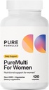 PureFormulas PureMulti pour les femmes - Multivitamine globale pour les femmes avec des nutriments essentiels et soutien à base de plantes femmes Multivitamines quotidiennes pour le soutien nutritionnel Non-OGM - 120 Capsules