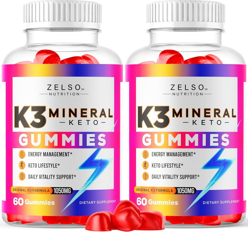 (2 packs) K3 Mineral Keto Gummies - Keto K3 Mineral Gummies, K3 Mineral Formule avancée Gummies - K3 supplément de vitamine, Keto ACV Gummies K3 Mineral Gummy - 120 Gummies pendant 2 mois
