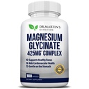Premium Magnésium Glycinate 425mg - 180 Capsules Vegan - Aide avec le soulagement du stress, le sommeil, les crampes musculaires et le coeur en santé