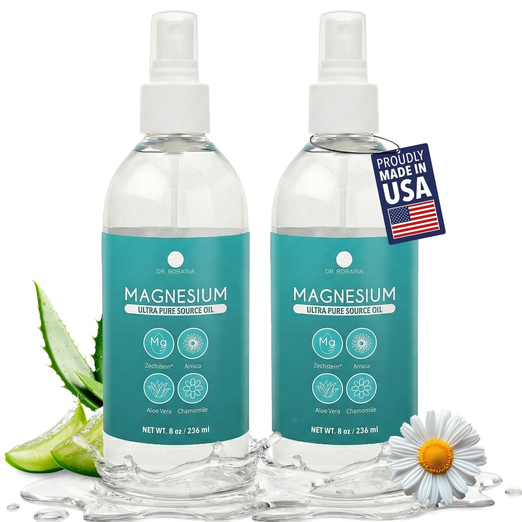 Dr. Robaina Magnesium Oil Spray – Pure Zechstein Magnesium Chloride for Feet, Muscle Comfort, Active Recovery & Daily Wellness, 8 oz