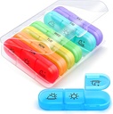 AIMI Weekly Pill Organizer 3 fois par jour, grande boîte à pilules de 7 jours 3 fois par jour avec contenant séparé, cas de pilule portable pour les médicaments, vitamines, huile de poisson et suppléments