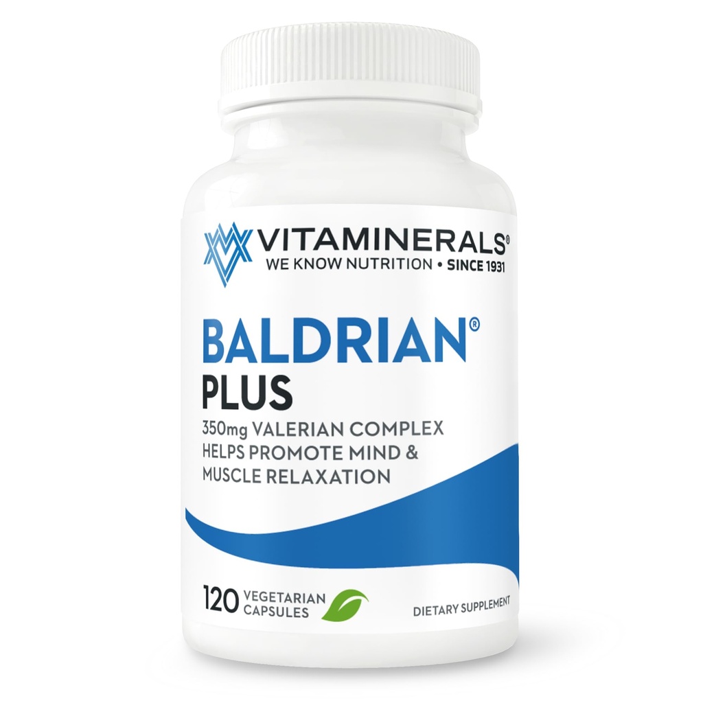Vitaminerales 33+ Baldrian® Plus Support de relaxation naturelle Extrait valérian normalisé (120)