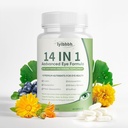 14 in 1 Advanced Eye Formula – Eye Vitamin and Mineral Supplement for Adults & Seniors, with Lutein, Zeaxanthin, Astaxanthin, Bilberry Extract & Zinc, Bilberry, Promotes Eye Health, Reduces Dryness,