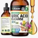 BIO KRAUTER Uric Acid Support Tincture - Natural Kidney Supplement w/Tart Cherry, Milk Thistle, Turmeric Herbal Liquid Extracts - Vegan Drops 4 Fl.Oz.