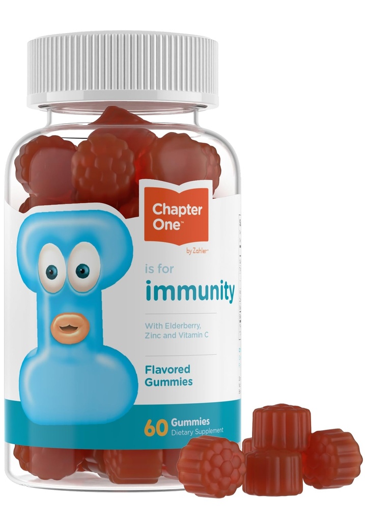 Zahler - Chapter One Immune Support Gommies pour les enfants avec des vitamines C, Zinc et Black Elderberry (60 Gommies aromatisées) Immunity Casher Vitamine C et Gommies pour les enfants et les adultes - Fabriqué aux États-Unis