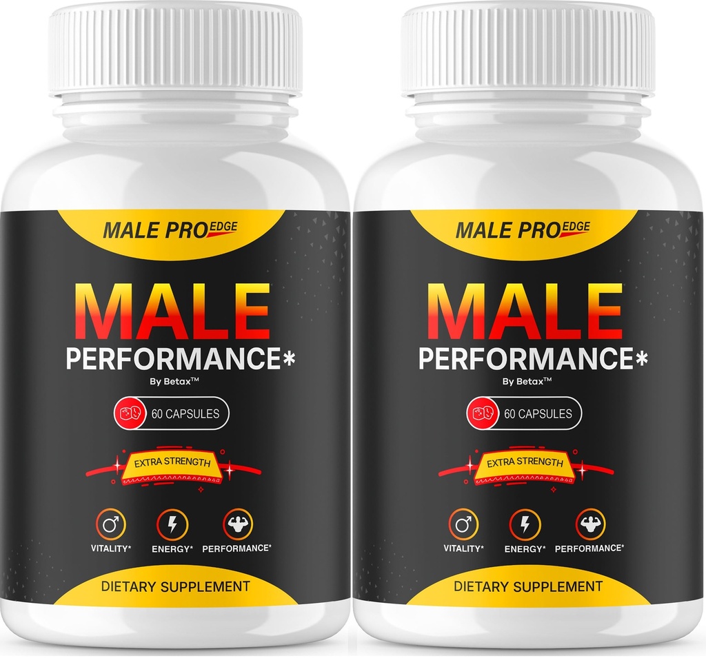 (2 Pack) Male Pro Edge Capsules - Official Male Pro Edge Advanced Formula with All Natural Ingredients, MaleProEdge Maximum Strength for Wellness & Overall Health Support, 120 Capsules for 2 Months