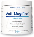 Recherche en biotique Acti-Mag PlusTM Très biodisponible Formule en poudre 400mg de magnésium, 5g / portion, optimise la réponse au stress, favorise la relaxation, les niveaux d'énergie sains, le confort musculaire 7 Oz