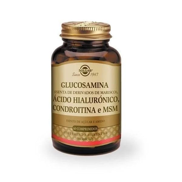Solgar Triple Strength Glucosamine Chondroitine MSM, 60 comprimés - favorise des articulations saines, soutient le mouvement confortable - sans mollusques - sans gluten, sans lait - 30 portions