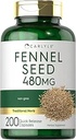 Graines de fenouil de Carlyle 480 mg , 200 Capsules , Supplément à base de plantes , Non-OGM